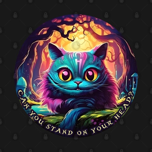 Cheshire Cat Alice in Wonderland Can you stand on your head? by beangeerie