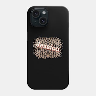 Jessica Name on Leopard Phone Case