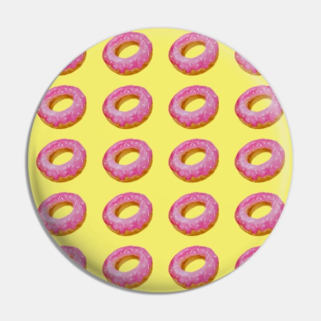 Watercolor donuts pattern - pink and yellow background Pin by wackapacka