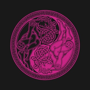 Celtic Yin Yang - pink T-Shirt