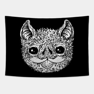 Bat Face b/w Tapestry