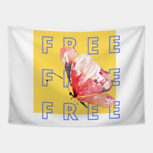 Bold and Urban, Free as a Butterfly Shirt, Simple Free Tee Tapestry