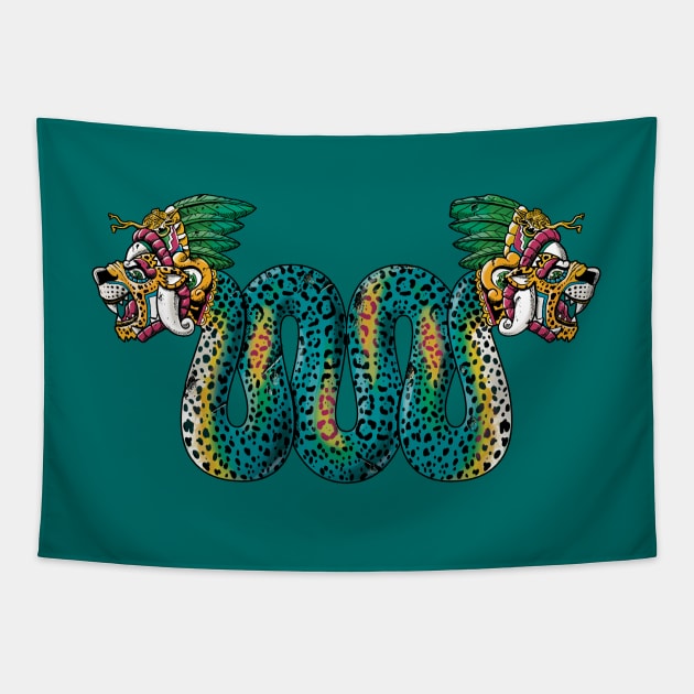 Jaguar Serpent Tapestry by qetza