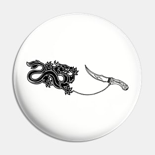 Wheel of time dragon and dagger Pin