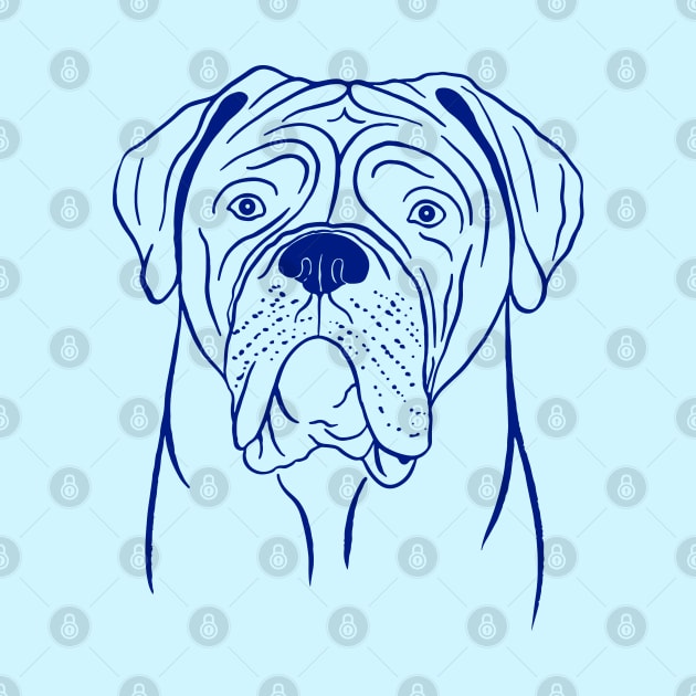 Dogue de Bordeaux (Light Blue and Blue) by illucalliart