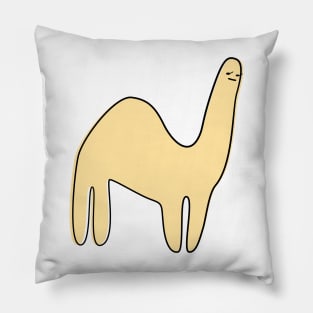 Cute Silly Simple Minimalist Pastel Yellow Camel Pillow