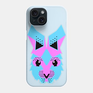 Rabbit face, Neon blue and pink. Phone Case