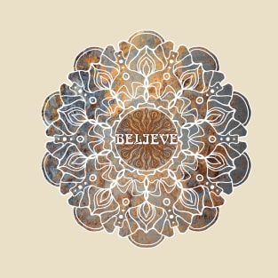 BELIEVE Mandala Art T-Shirt