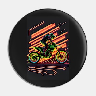 Cyber Future Dirt Bike With Neon Colors Pin