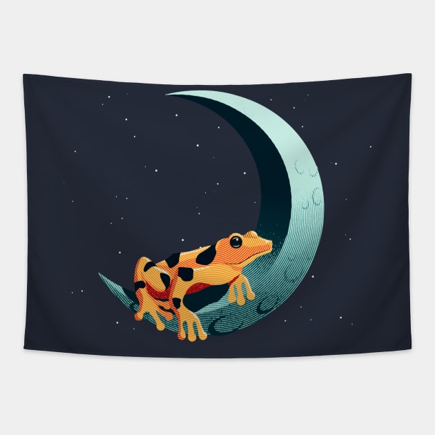 Frog on Moon Tapestry by asitha