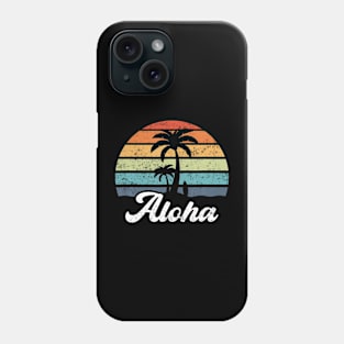 Aloha Hawaii Hawaiian Island Palm Beach Surfboard Surf Phone Case