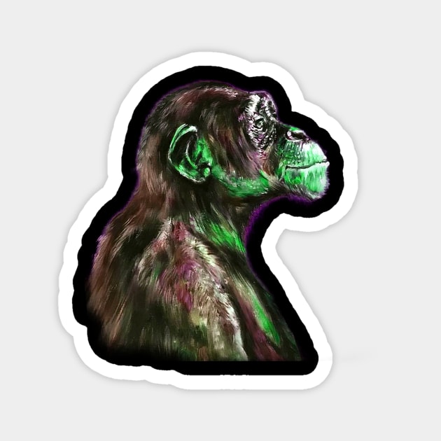 Chimp 3 Magnet by garymcmullanart