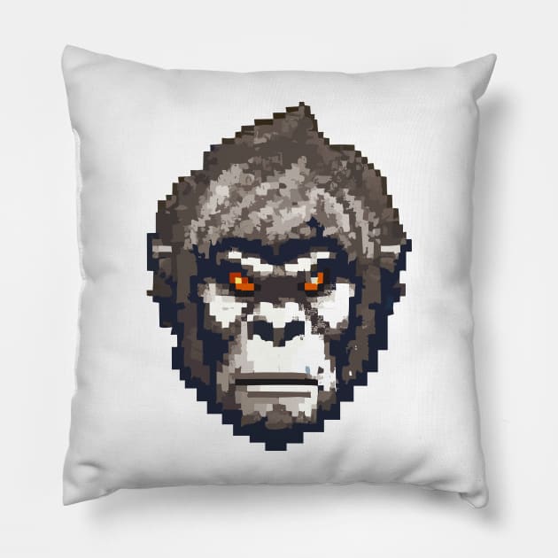 Head animal pixel art Pillow by vectorclothes