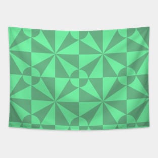 Seafoam Green Compass Patchwork Pattern Tapestry