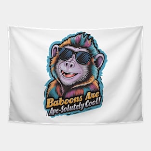 Trendy Baboon: Shades and Swag Tapestry