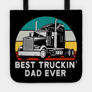 Best Truckin Dad Ever Funny Vintage Tote