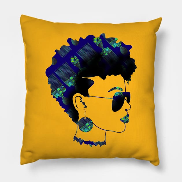 African Blue Pillow by digitaldoodlers