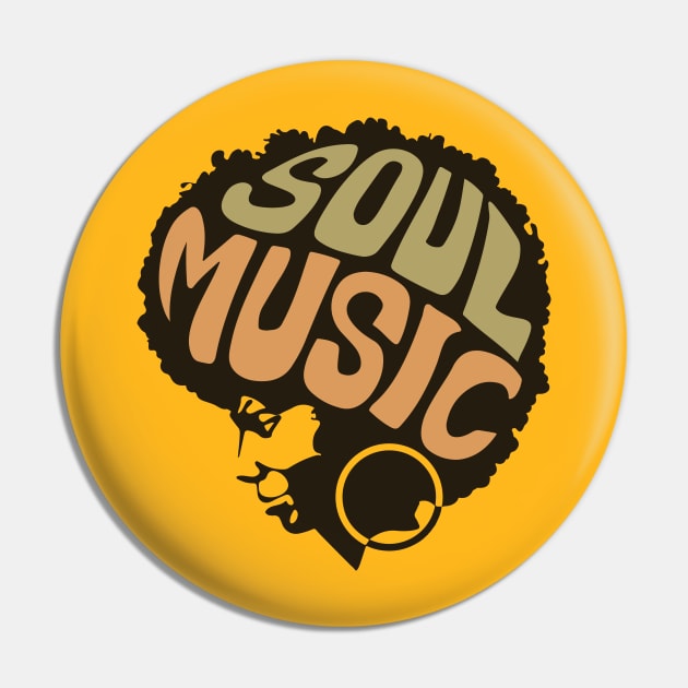 Soul Music Black History Month Afro Hair Gift Pin by BadDesignCo