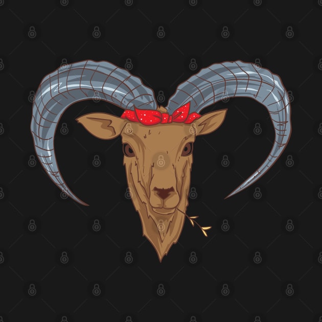 GOAT: Goat With Bandana goat tee shirts gift by woormle