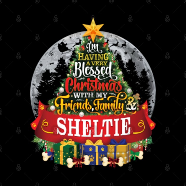 Sheltie Shetland Sheepdog Festive Christmas Spruce Tree Paws & Moon Gift by MapYourWorld