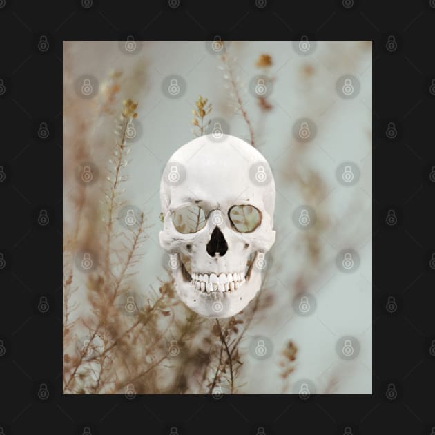 Grey Flower Skull by xayiteb