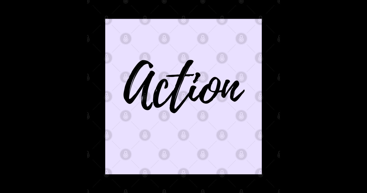 Action - Purple Background - Action - Sticker | TeePublic