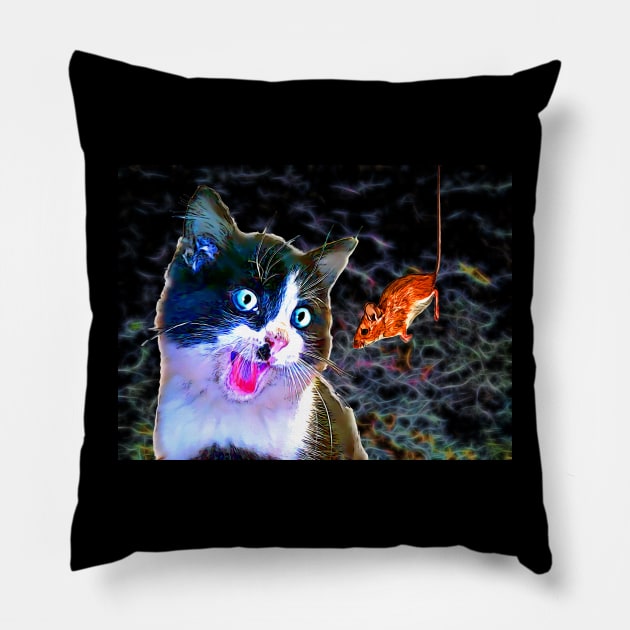 Cat and Mouse Pillow by danieljanda