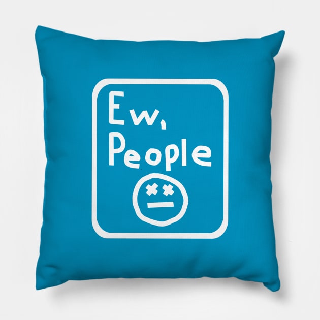 White Line Ew People Frame Graphic Pillow by ellenhenryart