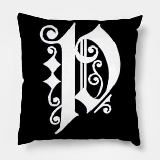 Silver Letter P Pillow