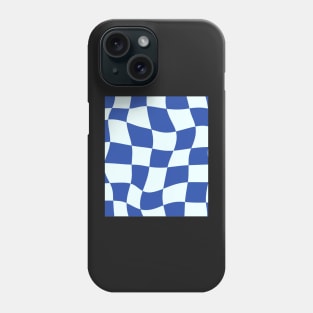 Blue Swirl Checkered Pattern Y2K Danish Pastel Pattern Phone Case