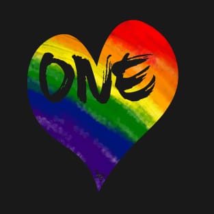 One Love - Rainbow Heart T-Shirt