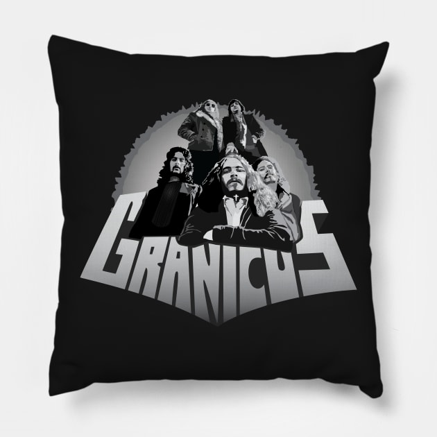 Granicus (black and white) Pillow by FuzzyMind