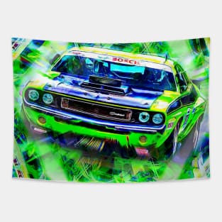 Green Monster - Dodge Challenger Version II Tapestry