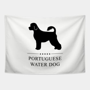 Portuguese Water Dog Black Silhouette Tapestry