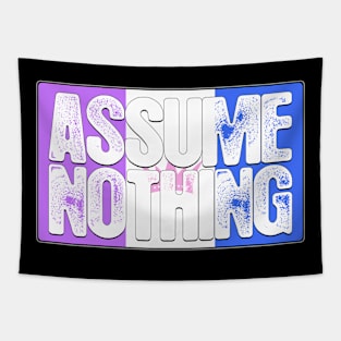 Assume Nothing Drag Pride Flag Tapestry