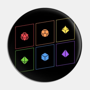 Rainbow Minimalist Polyhedral D20 Dice Tabletop RPG Pin