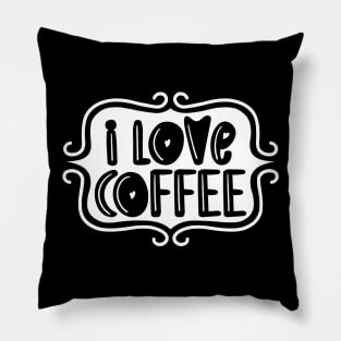 I Love Coffee - Playful Retro Typography Pillow