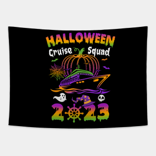 Halloween Cruise Squad 2023 Pumpkin Spooky Season Family Tapestry