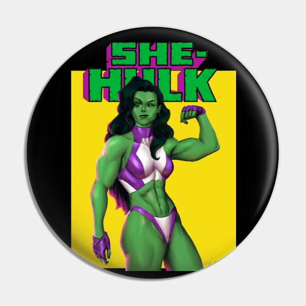 She-Hulk Pin by rafafloresart