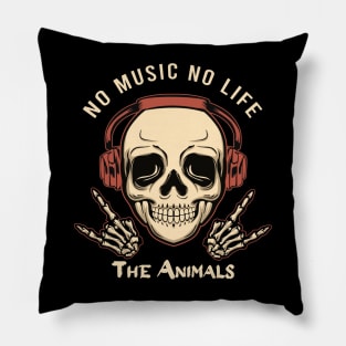 No music no life the animals Pillow