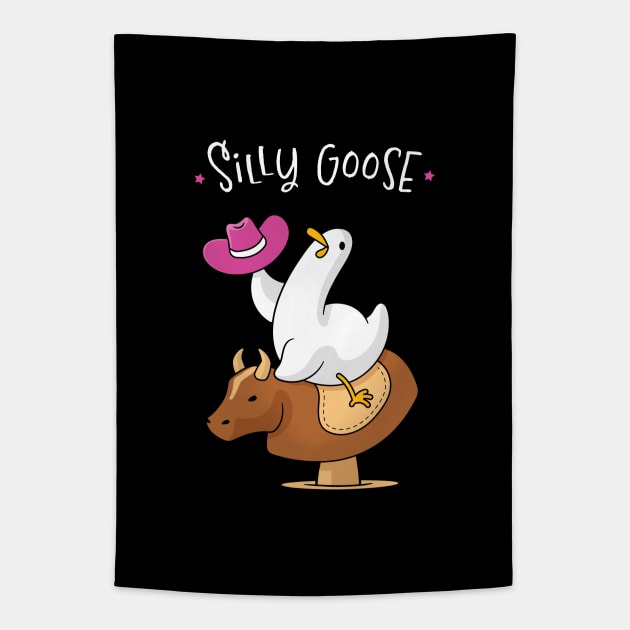 Silly Goose Rodeo Tapestry by zoljo