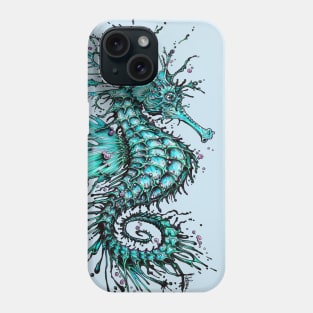 Cyan Seahorse Phone Case