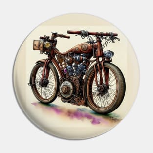 Steampunk motorcycle Pin