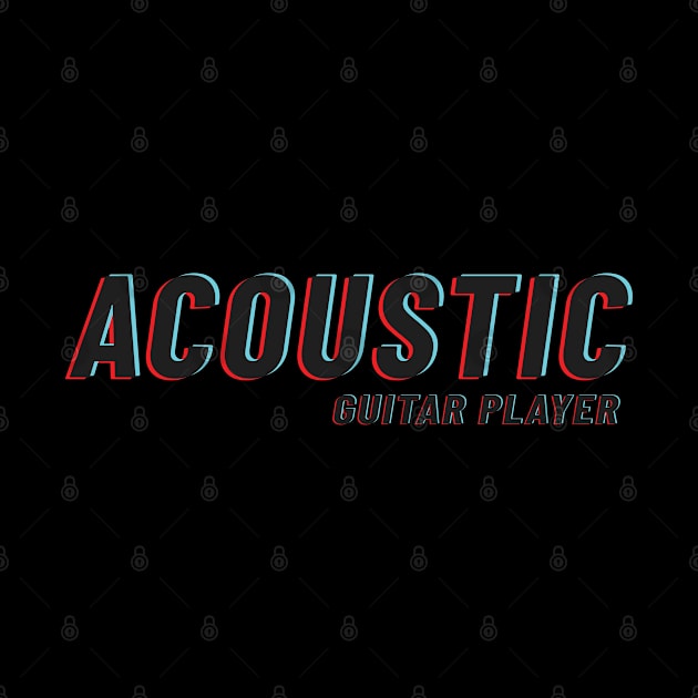 Acoustic Guitar Player Retro 3D Text by nightsworthy