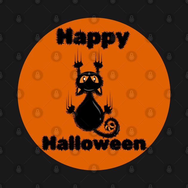 Happy Halloween Black Cat Design by Del Vecchio Designed 