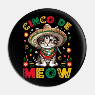 Cinco De Meow Mexican Cat Pin