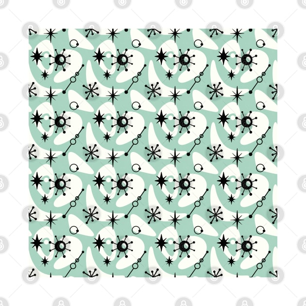 Atomic era Retro Teal Pattern by Trippycollage