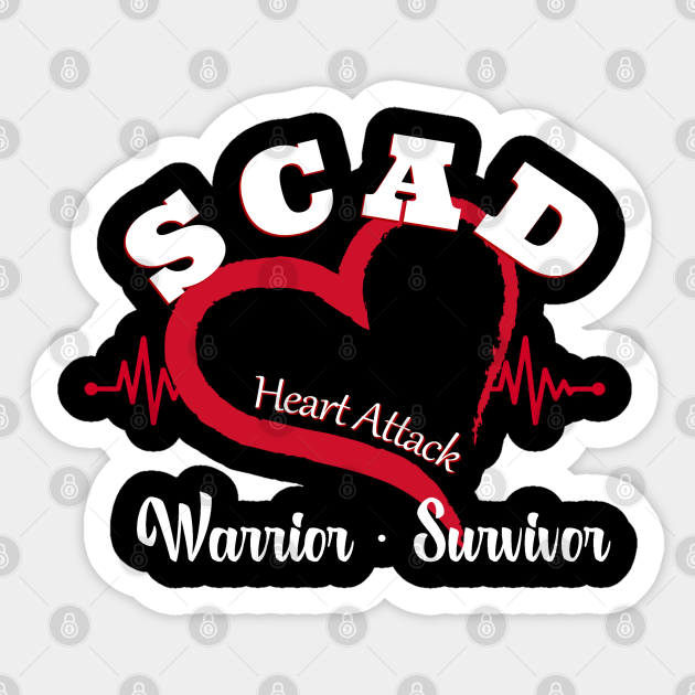 SCAD Heartbeat Heart Warrior Survivor - Scad Female Heart Attack Survivor - Sticker