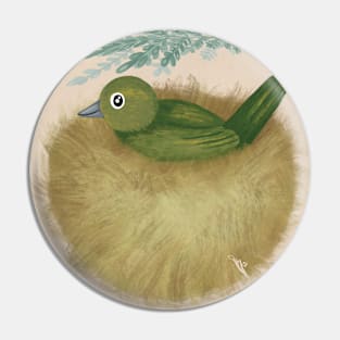 Nesting Painted Bunting Dot Pin