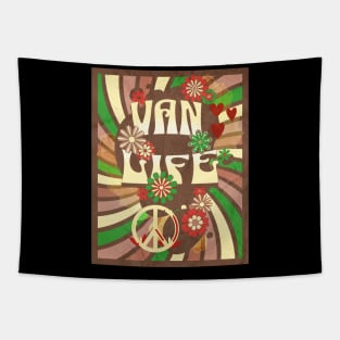 Van Life Psychedelic Stripes & Flowers Tapestry